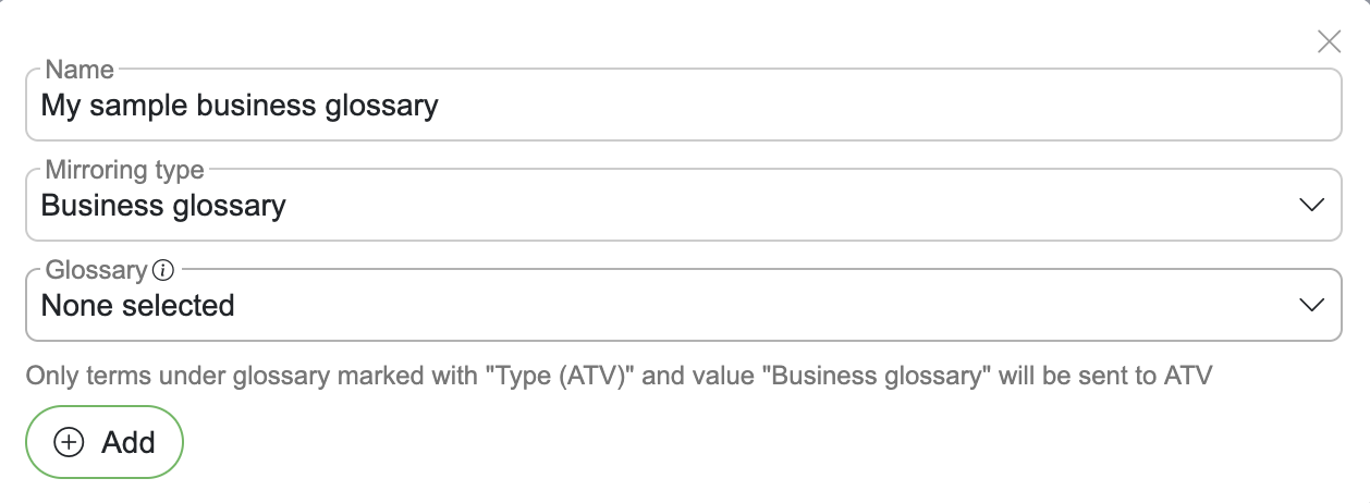 Business glossary mirroring