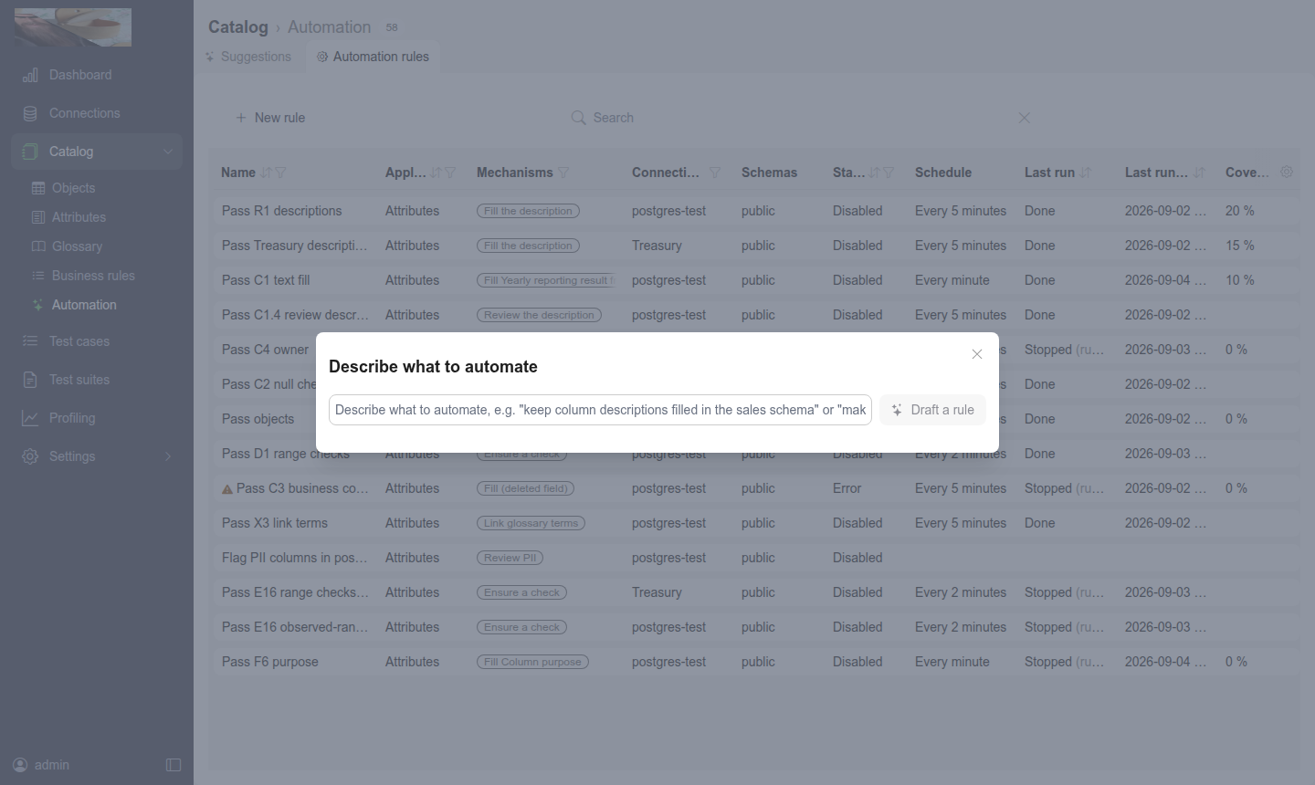 Describe what to automate Describe what to automate